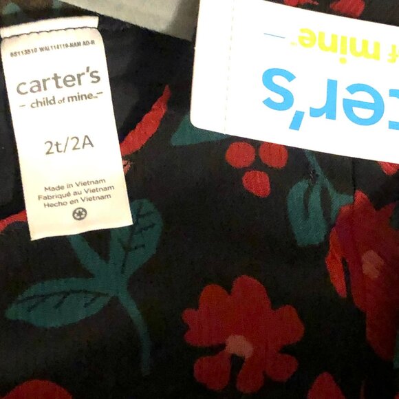 NWT CARTERS Child of Mine Long Sleeve Chiffon Petticoat Dress Black\Red 2T - Picture 4 of 4